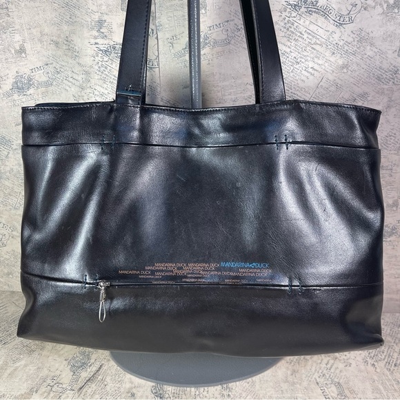 Mandarina Duck Black Leather Tote/Shoulder bag - Picture 2 of 16